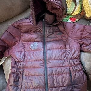 The North Face Burgundy Puffer Jacket